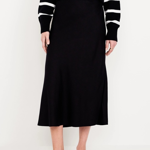 Old Navy High-Waisted Crepe Midi Skirt Black Women’s Plus Size 3X - Picture 4 of 6